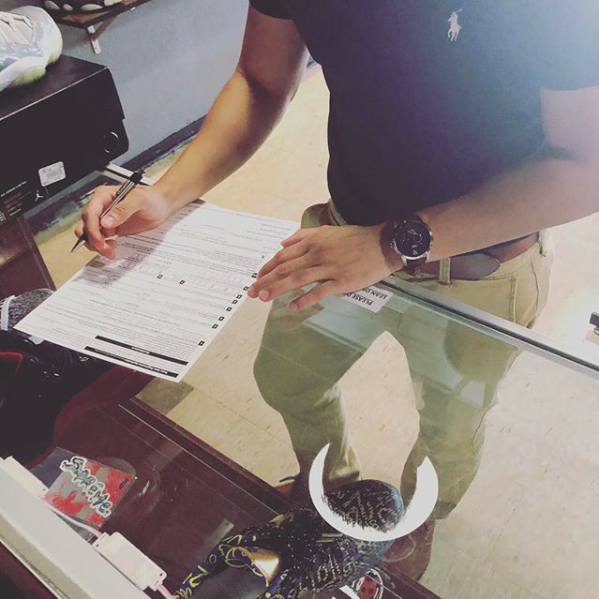 Voter registration at Fresh Pair Sneakers
